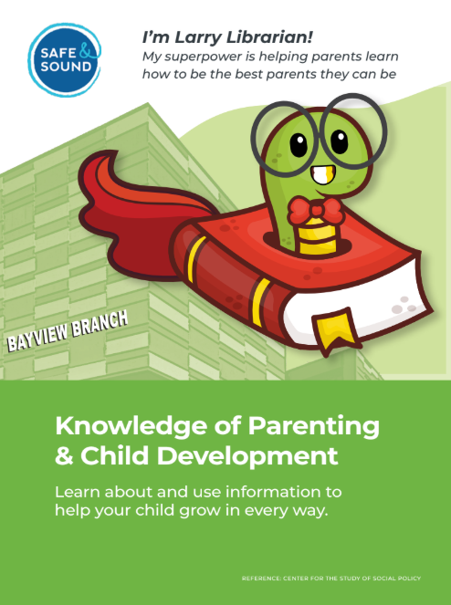 Poster showing the protective factor Larry Librarian and explaining its meaning